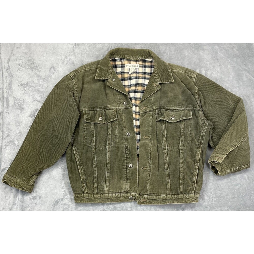 Vintage Y2K Banana Republic Medium Brown Corduroy Men’s Zip Jacket